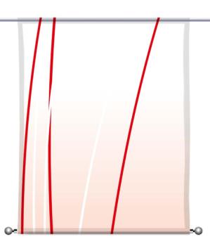 Linea rot up dark, Scheibenhänger eckig
